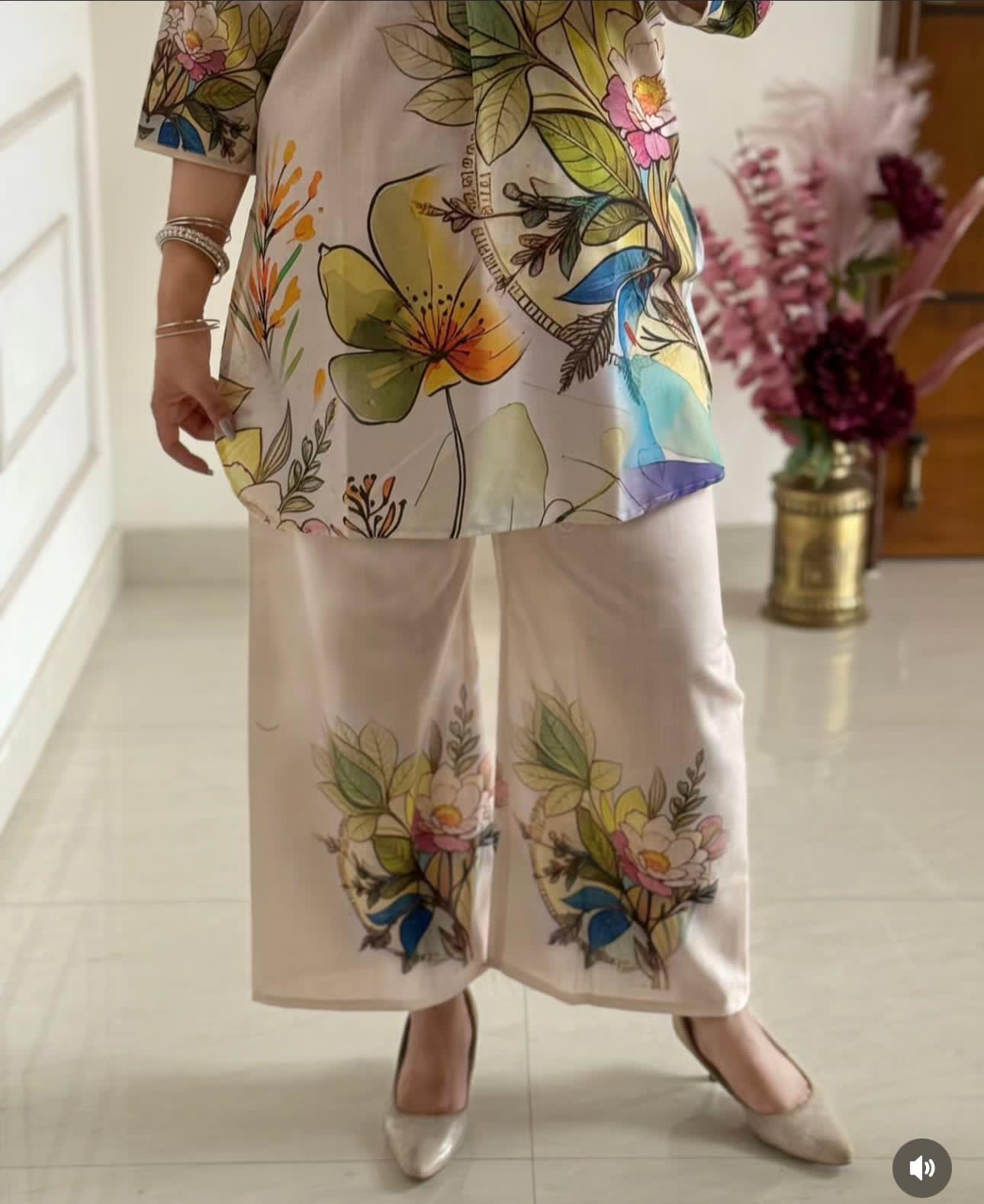Summer Vibes – Digital Print Cotton Lilan Co-ord Set (2-Piece Comfort Wear)