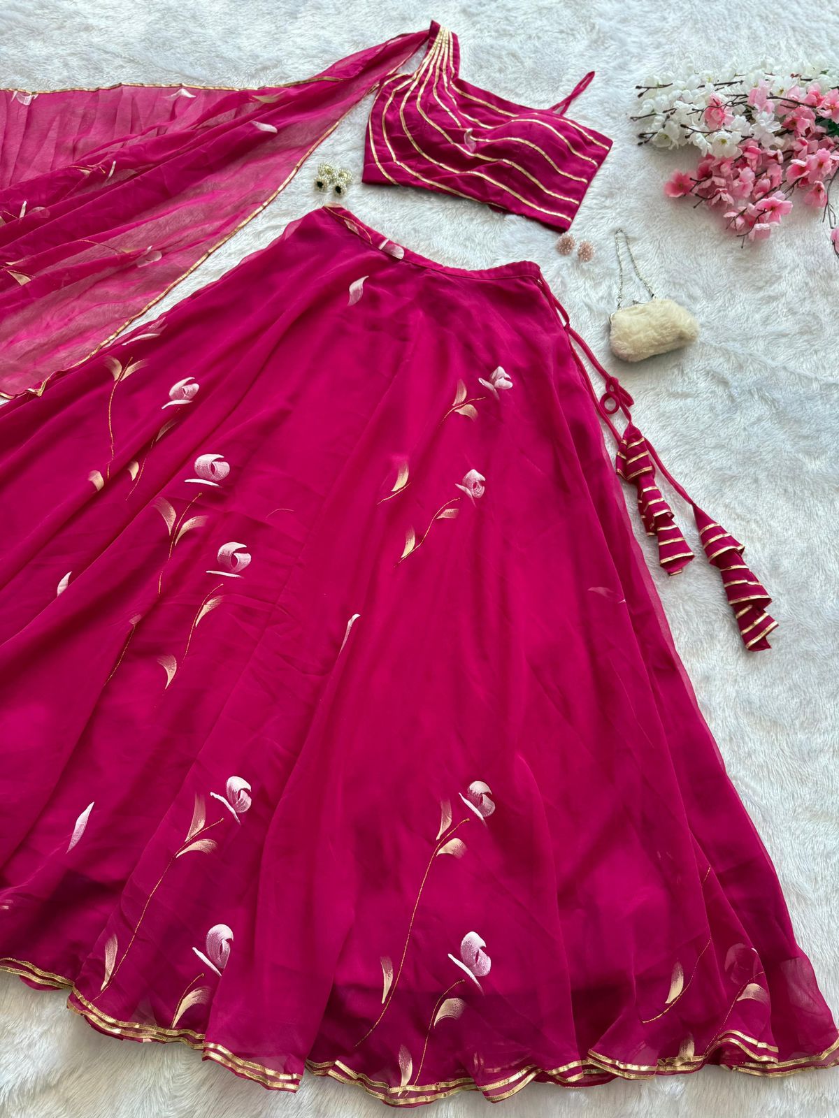 Printed Georgette Lehenga Set – A Modern Classic