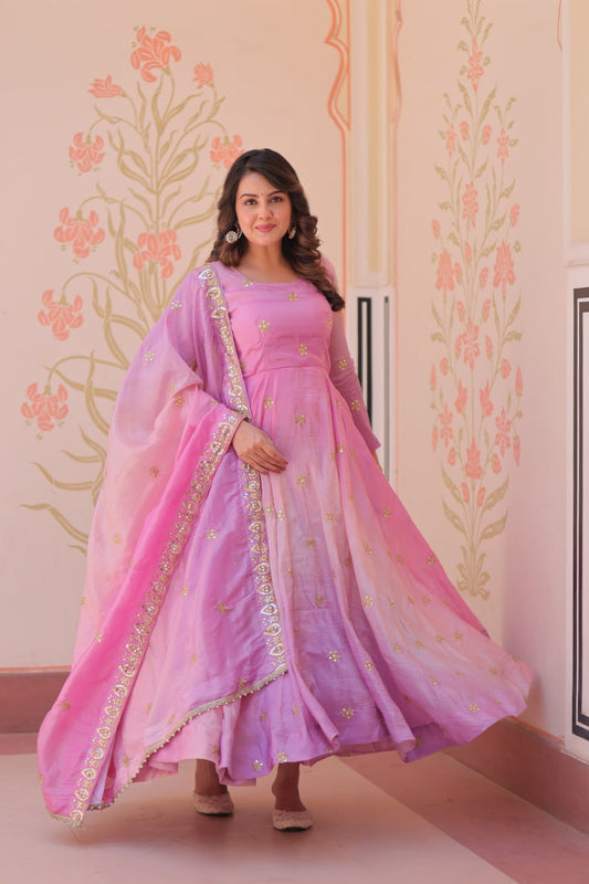 Step into the spotlight with this luxurious wedding-special gown set