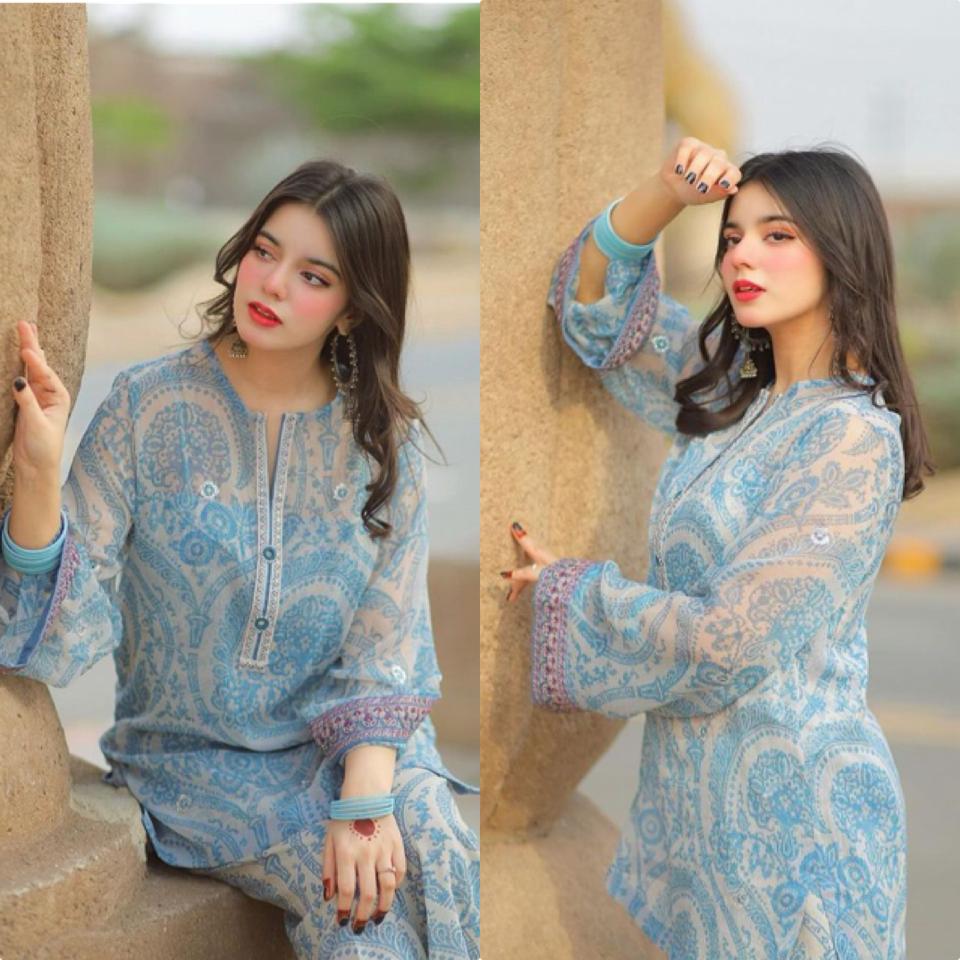 Designer Party Wear Chiffon Georgette Top & Farshi Plazzo Set with Dupatta