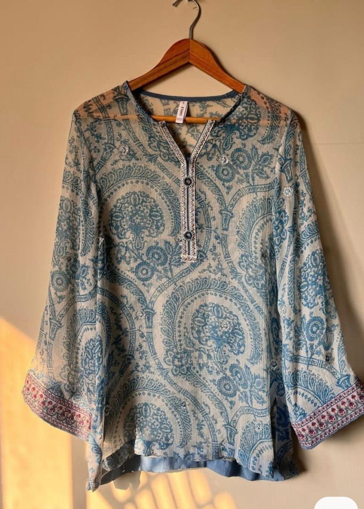 Designer Party Wear Chiffon Georgette Top & Farshi Plazzo Set with Dupatta