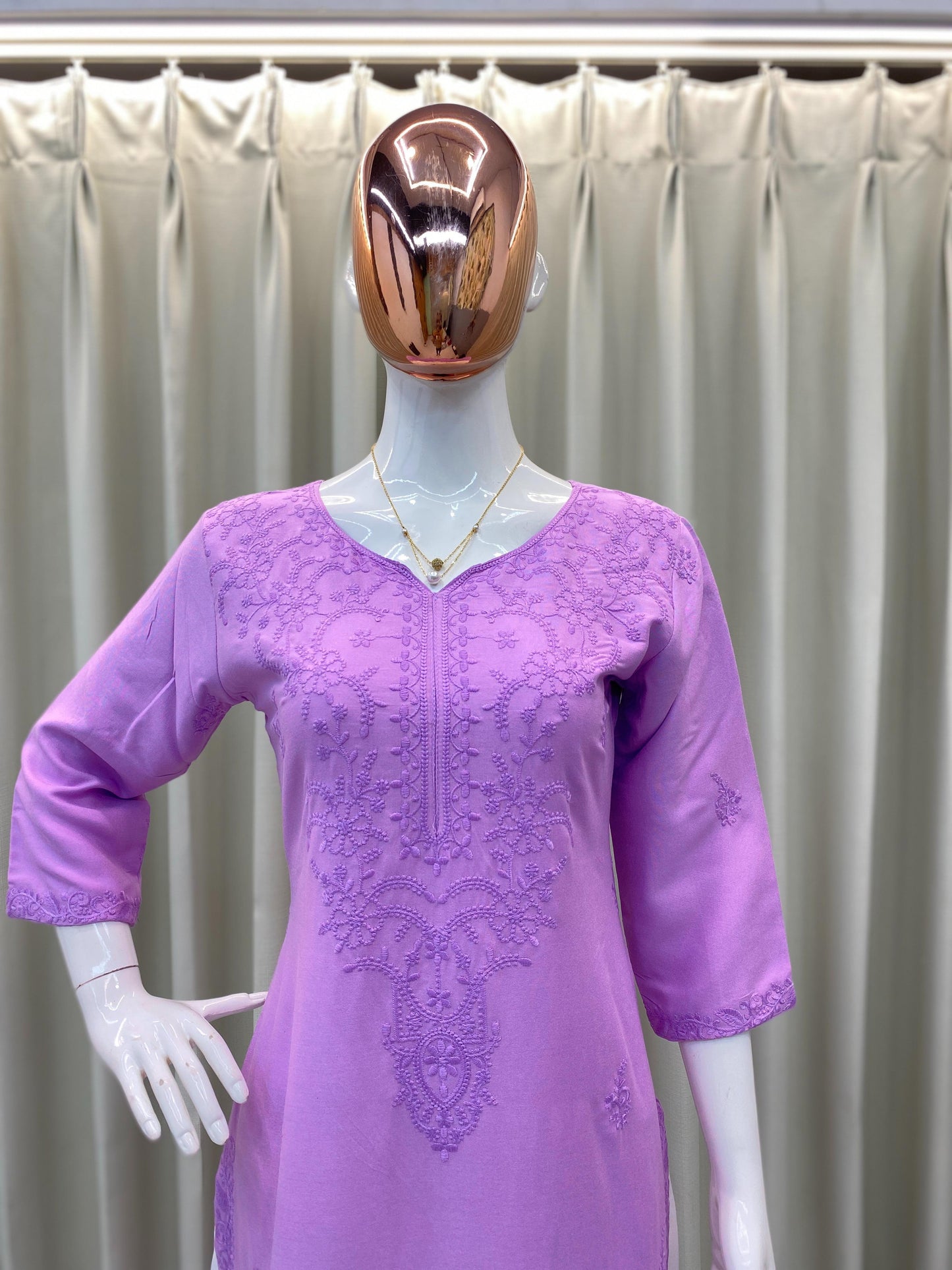 Designer Embroidered Rayon Top & Plazzo Set