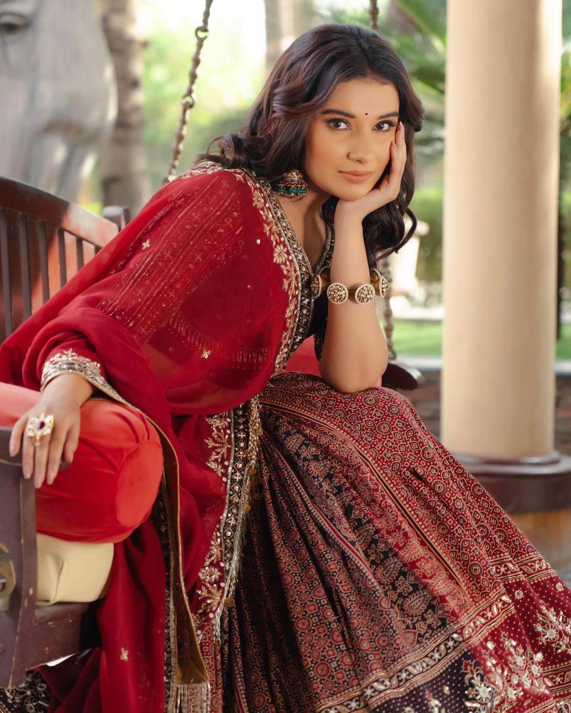 Designer Muslin Cotton Lehenga Choli with Real Mirror Work & Georgette Dupatta