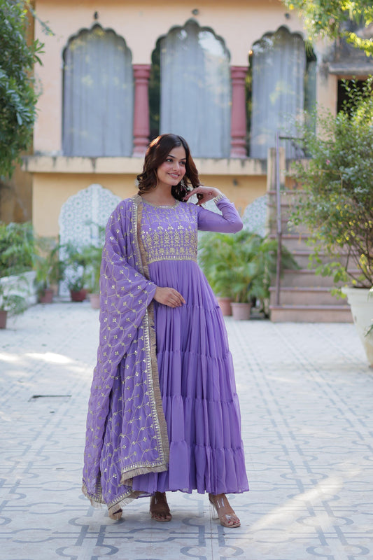 Desirable Women's Fully Flared Gown Set, designed for grace and grandeur