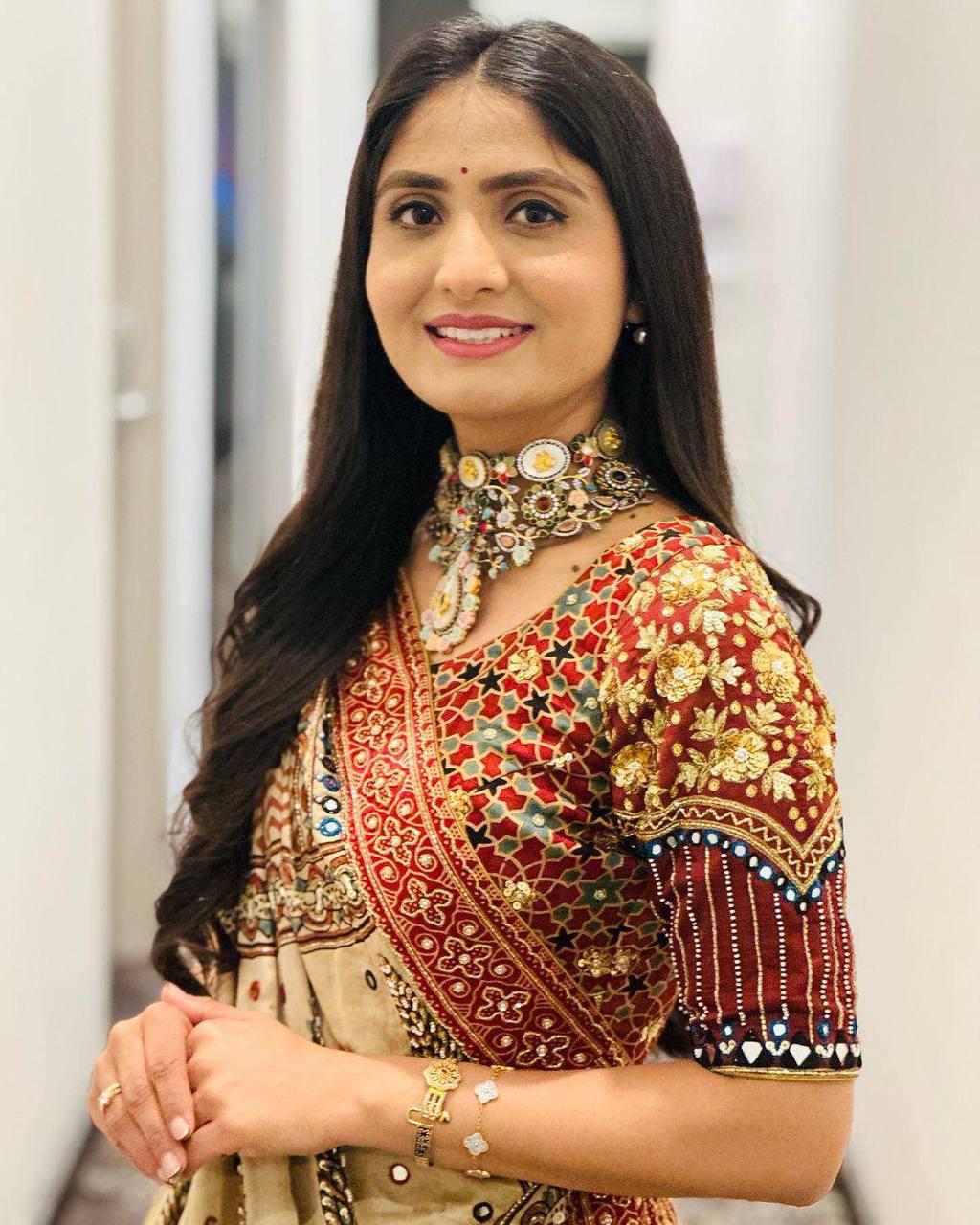 Printed Muslin Lehenga Choli with Real Mirror Work & Handcrafted Dupatta