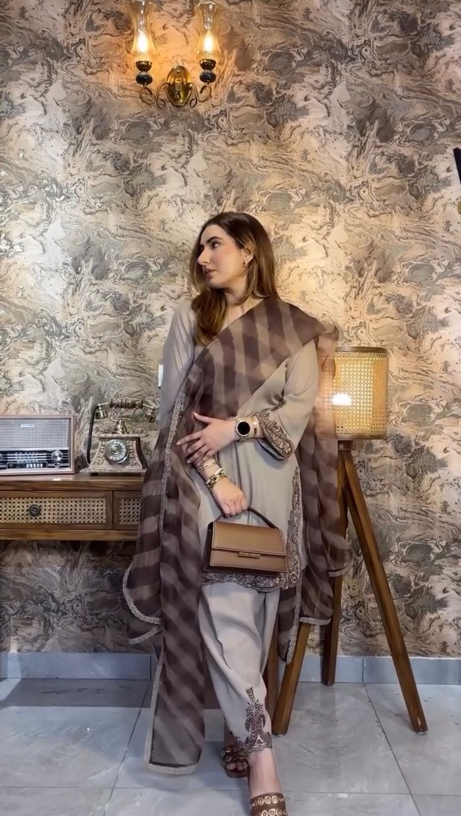 Divine Bloom Fox Georgette Suit Set – Embroidered Elegance (Ready to Wear)