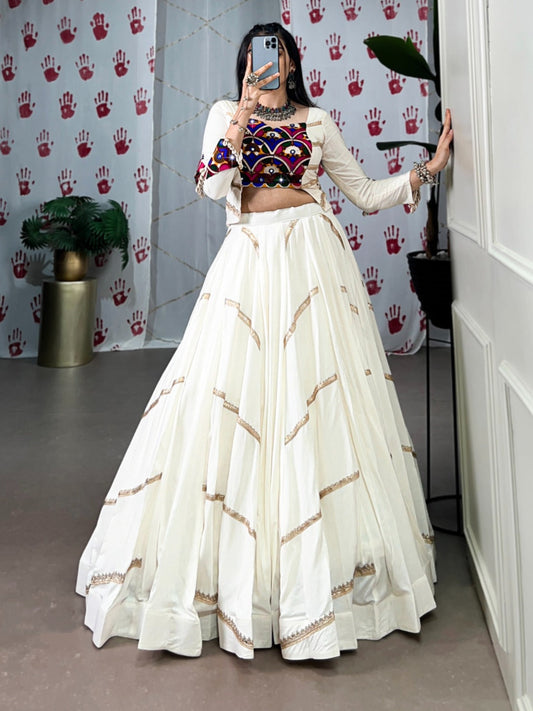 Garba Glow Mirror Work Lehenga Set – Rayon Elegance with 8-Meter Flair