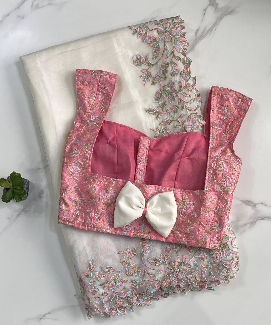 Organza Embroidered Saree Set – Rich Panel Cut Work Edition