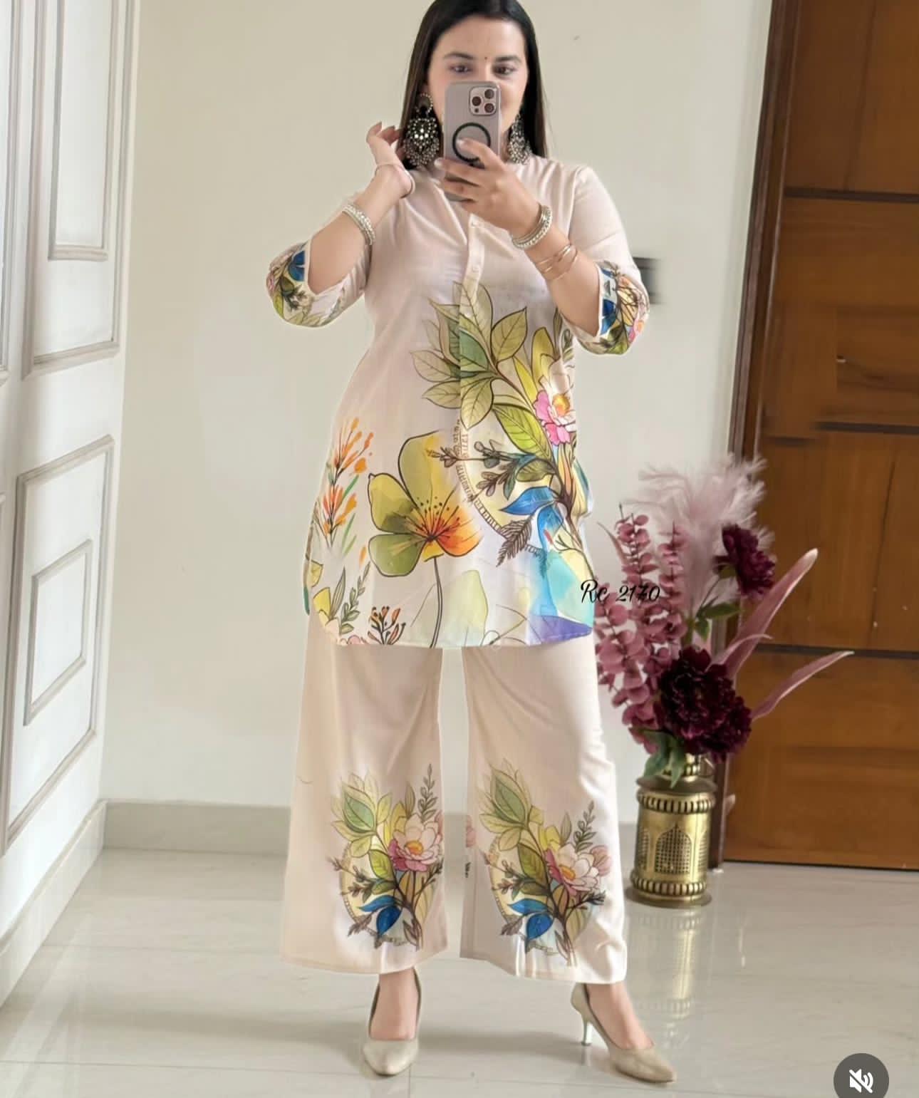 Summer Vibes – Digital Print Cotton Lilan Co-ord Set (2-Piece Comfort Wear)