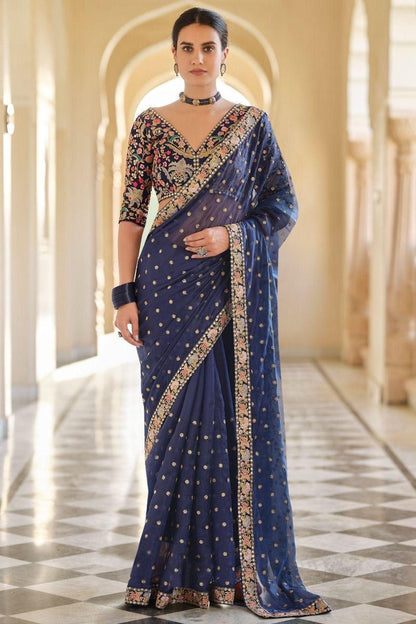 Premium Designer Embroidered Georgette Saree