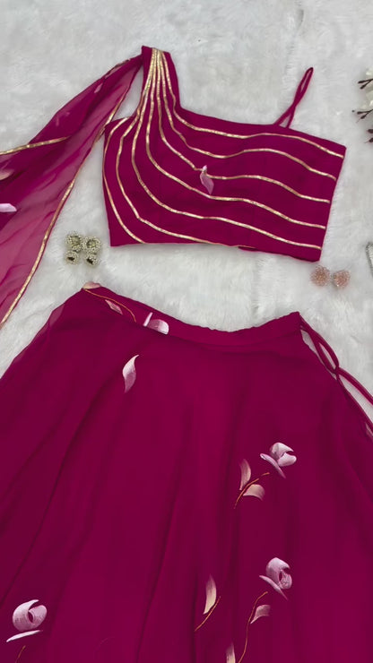 Printed Georgette Lehenga Set – A Modern Classic